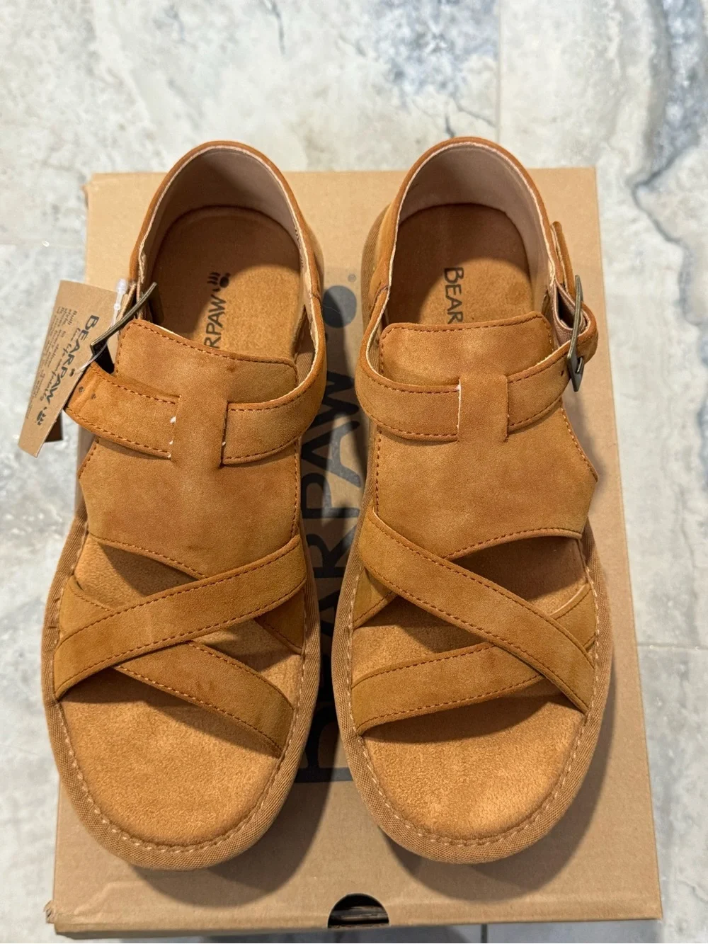 BearPaw Pinnacle Brown Platform Sandals
